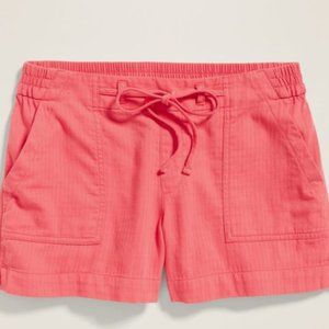 Mid-Rise Soft Twill Pull-On Utility Shorts for Women